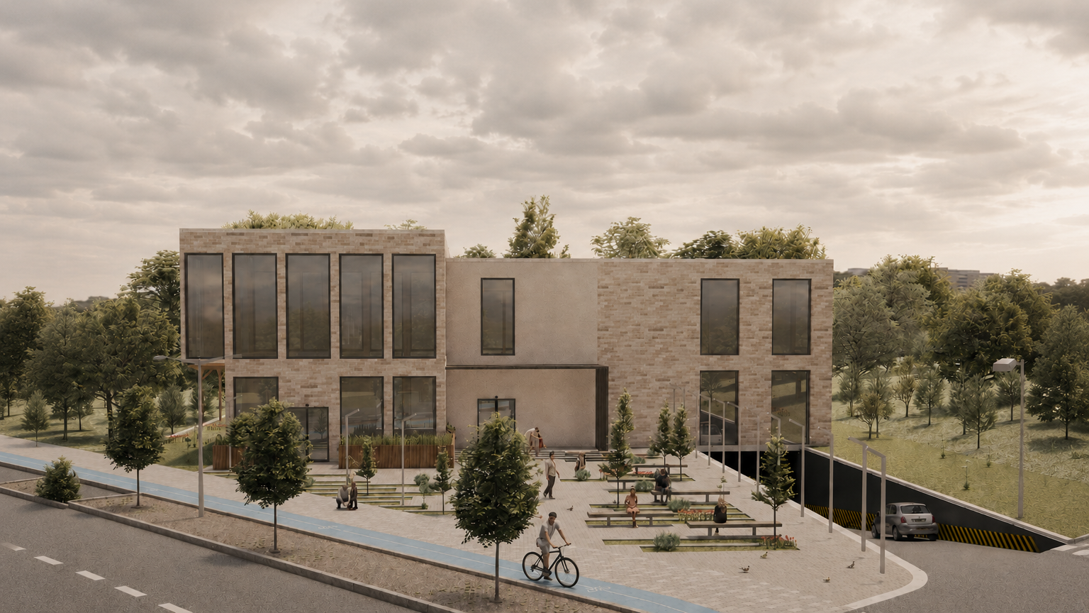 plus — An inclusive rehabilitation centre organised along a spine of belonging.